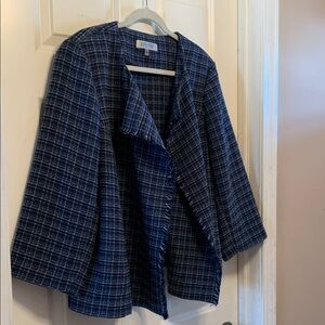 Kasper Women's Navy Plaid Blazer2X worn once